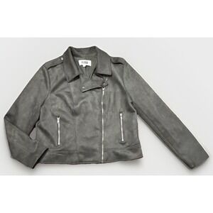 Steve Madden B.B‎ Dakota 2XL Olive Green Vegan Faux Suede Motorcycle Jacket
